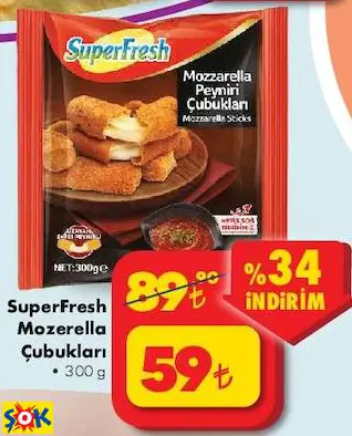 SUPERFRESH MOZERELLA ÇUBUKLARI SUPERFRESH MOZERELLA ÇUBUKLARI